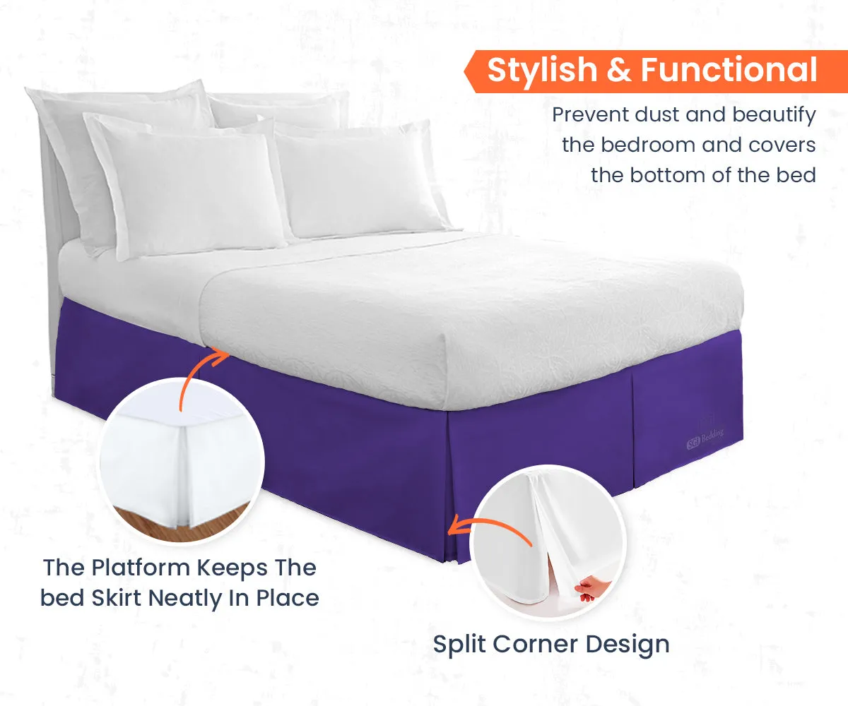 PURPLE PLEATED BED SKIRT
