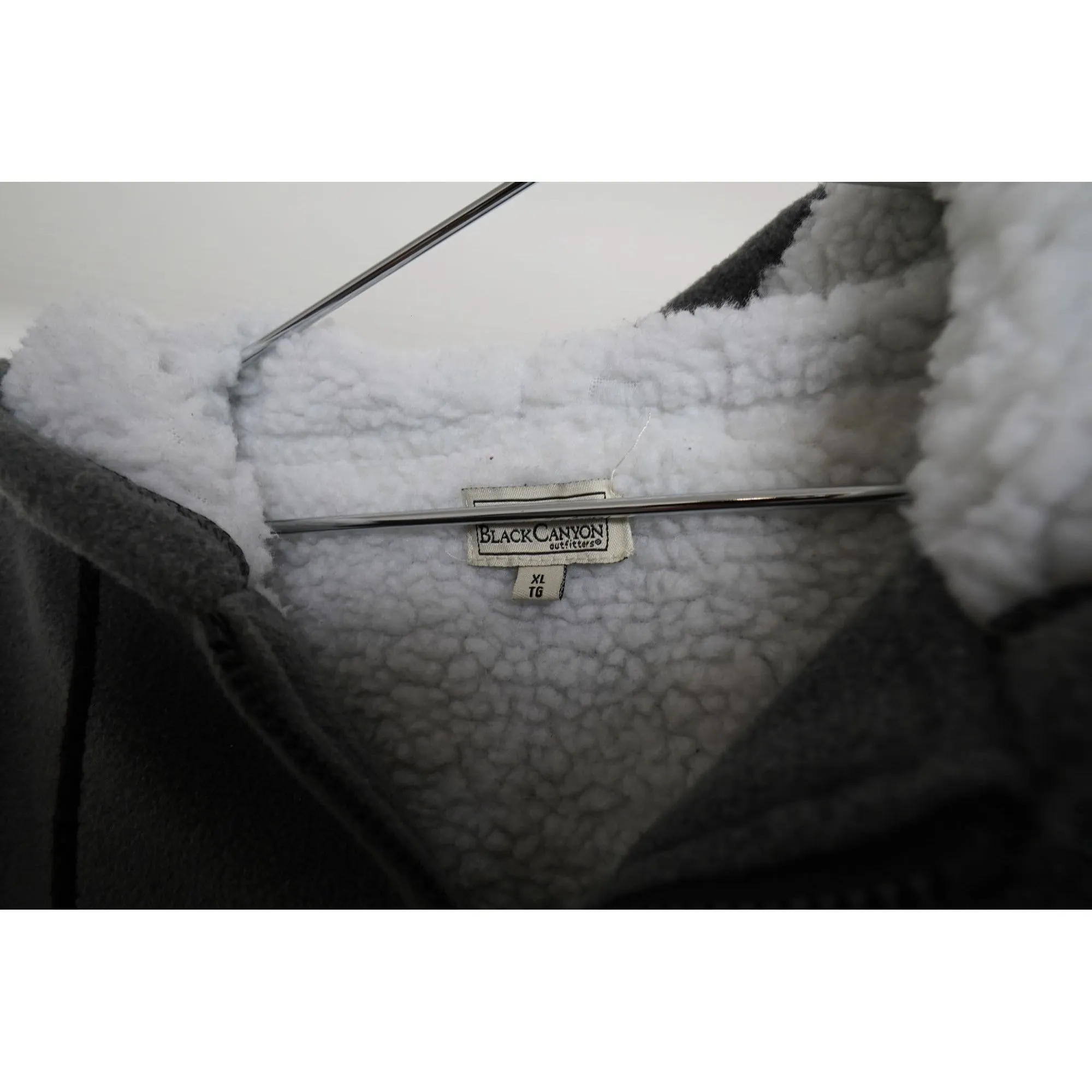 "Retail" VTG Black Canyon Outfitters Horse Graphic Fleece Full Zip Hooded Jacket Black XL