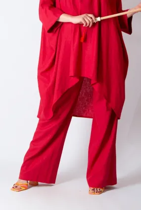 Red Linen Wrap Pants NASY