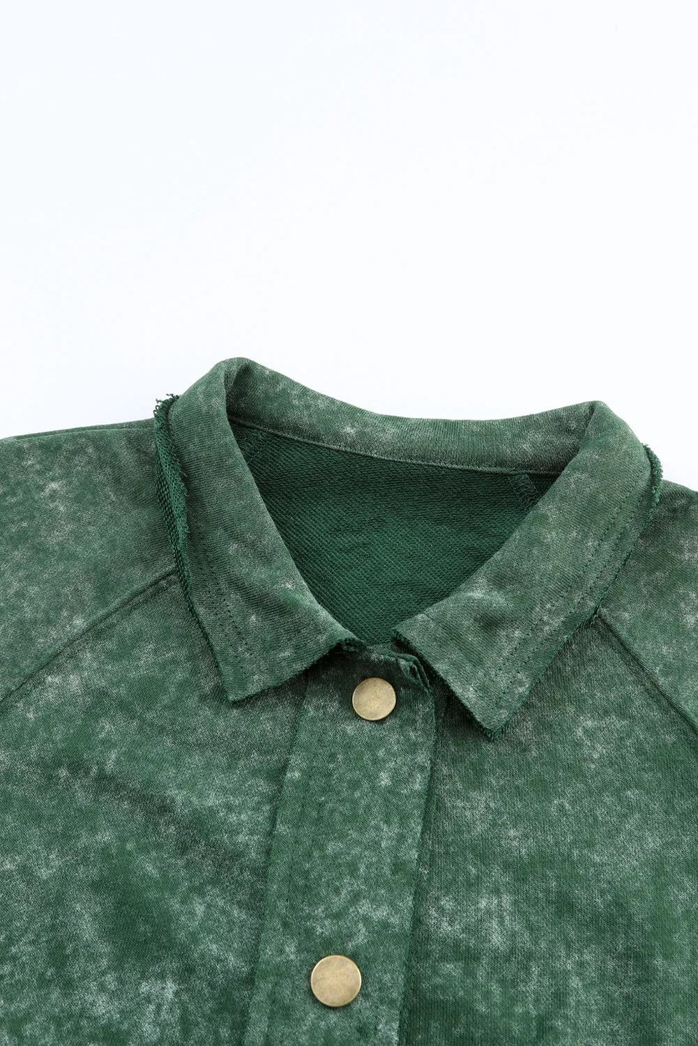 Red Vintage Washed Flap Pocket Button Shacket
