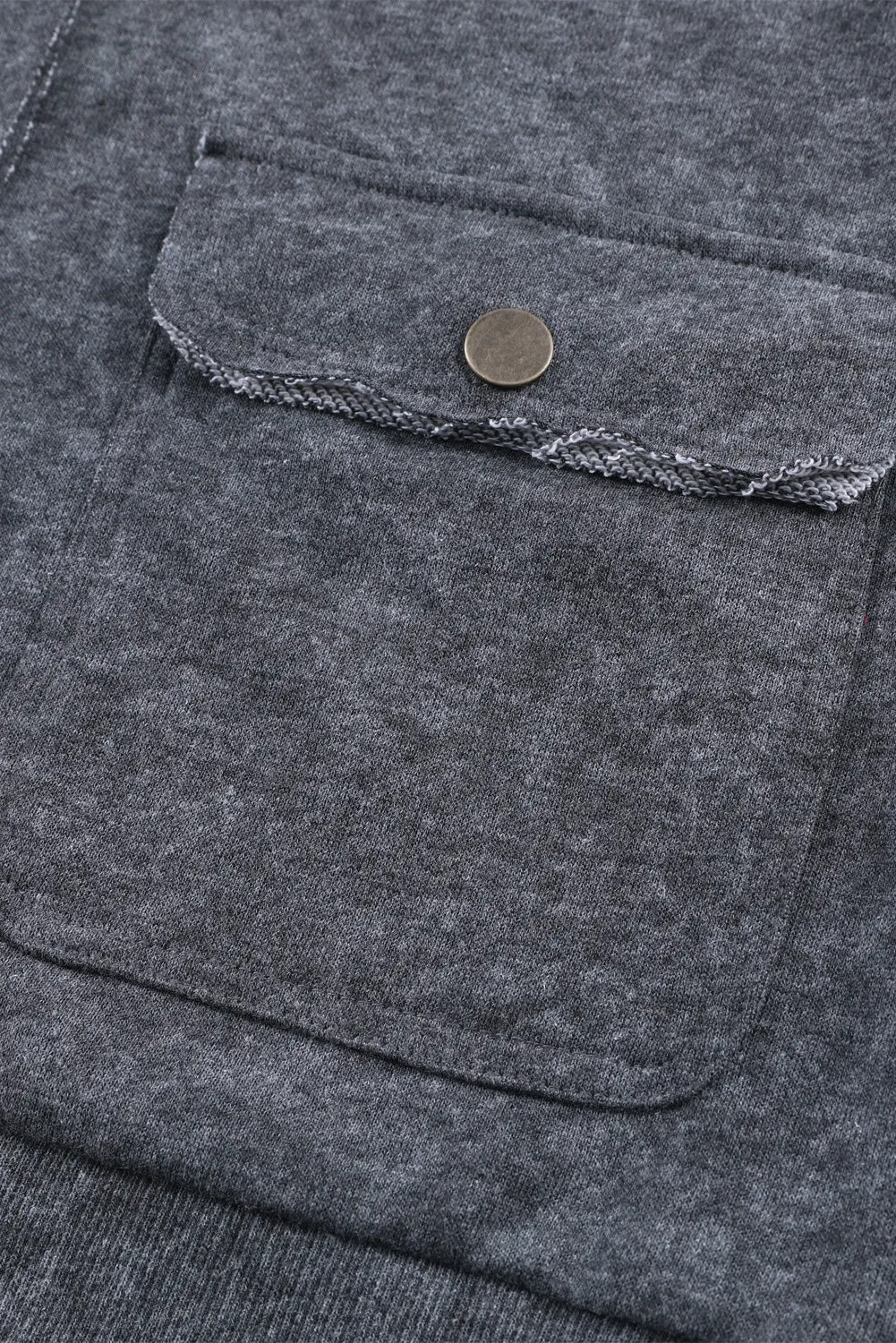 Red Vintage Washed Flap Pocket Button Shacket