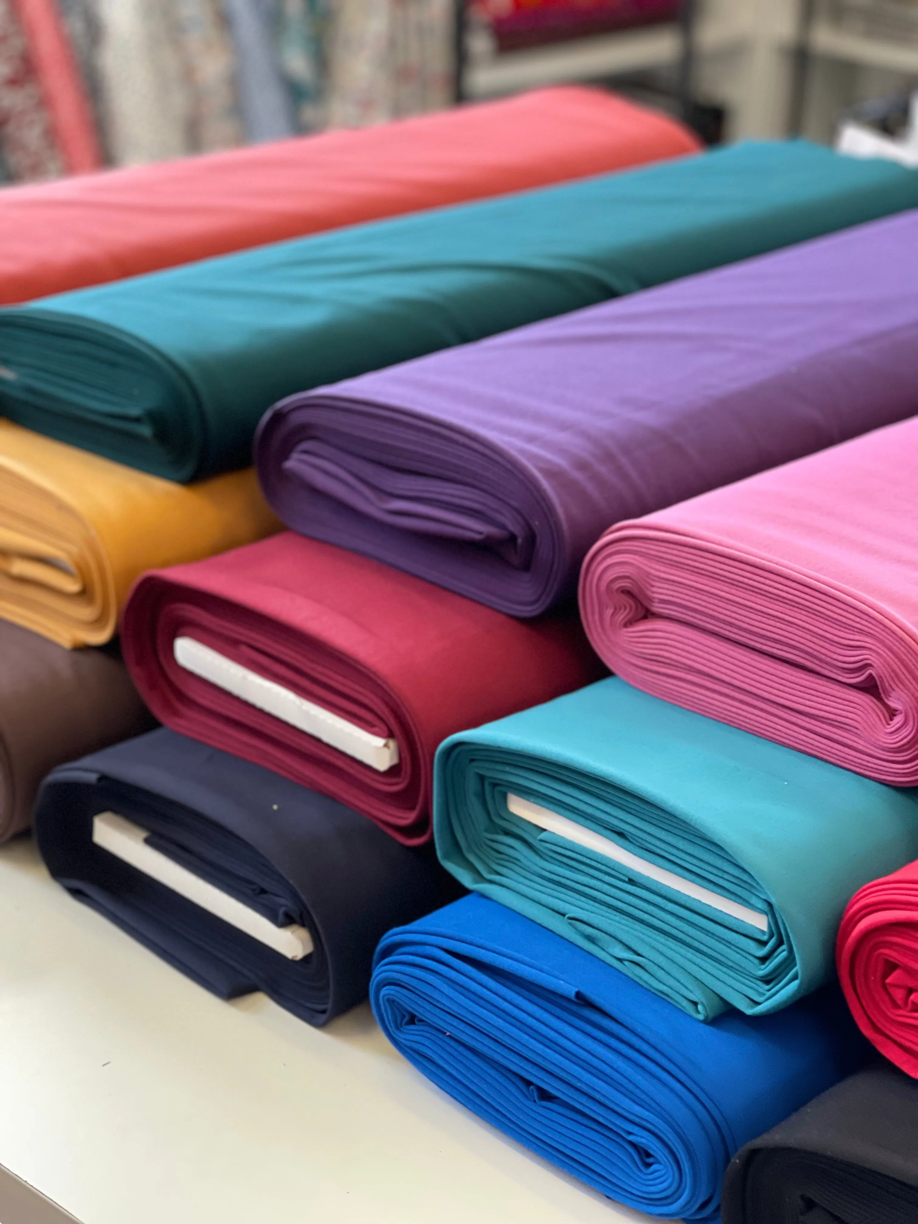 REMNANT 0.48 Metre - Navy Viscose Ponte Roma Double Knit Fabric
