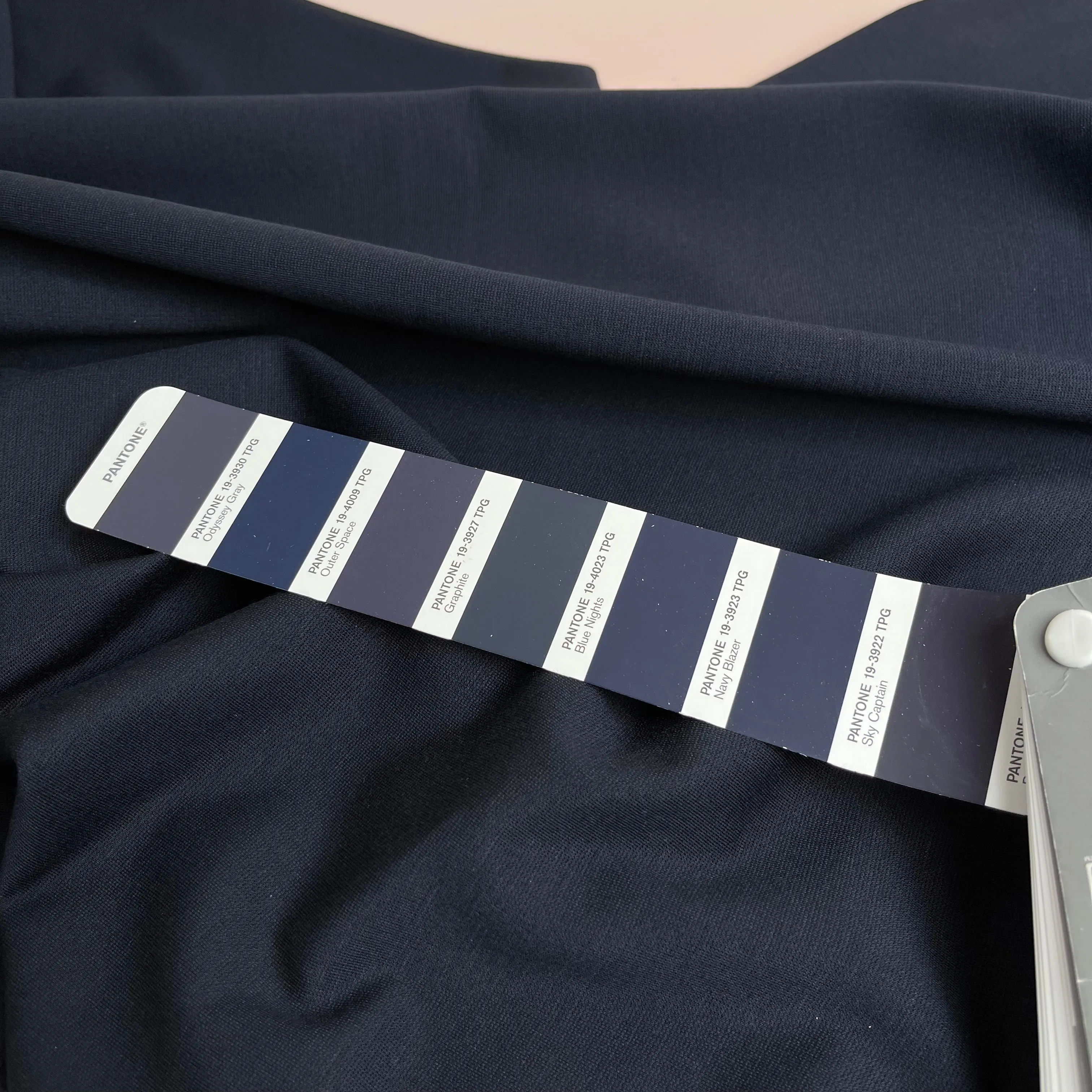 REMNANT 0.48 Metre - Navy Viscose Ponte Roma Double Knit Fabric