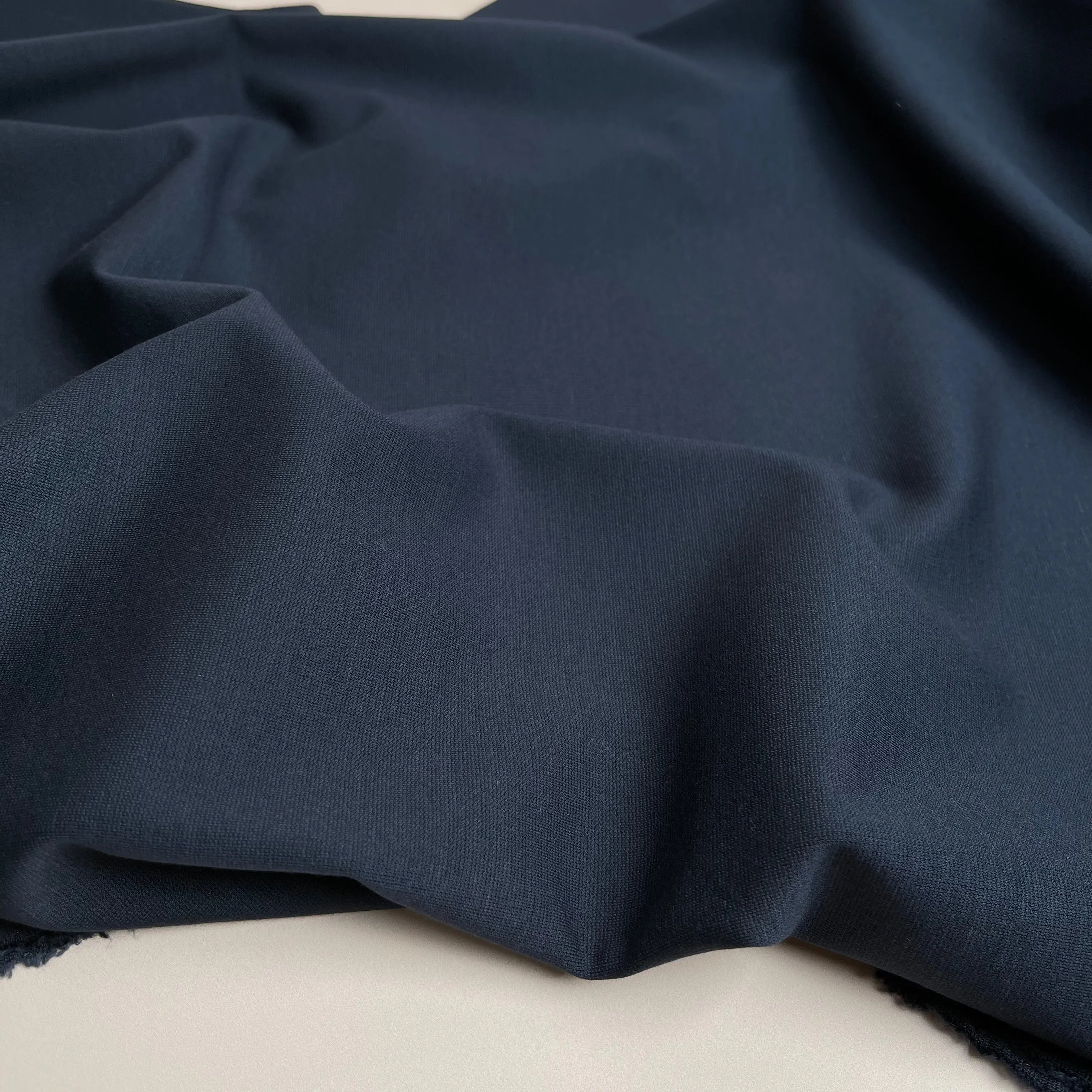 REMNANT 0.48 Metre - Navy Viscose Ponte Roma Double Knit Fabric