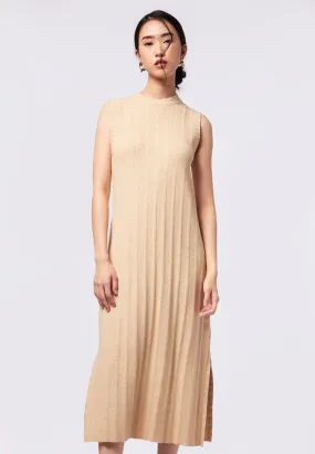 Round Neck Midi Dress with Side Slit