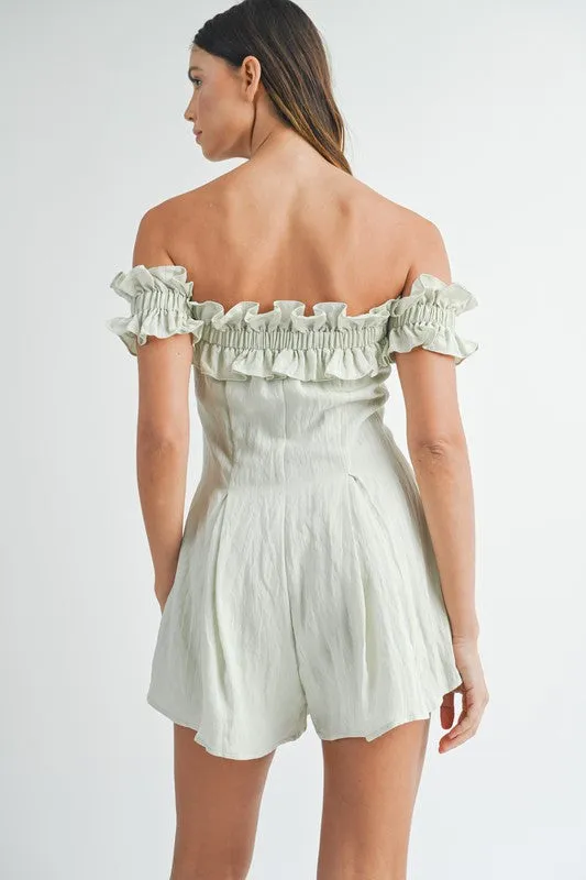 Ruffled Off The Shoulder Romper