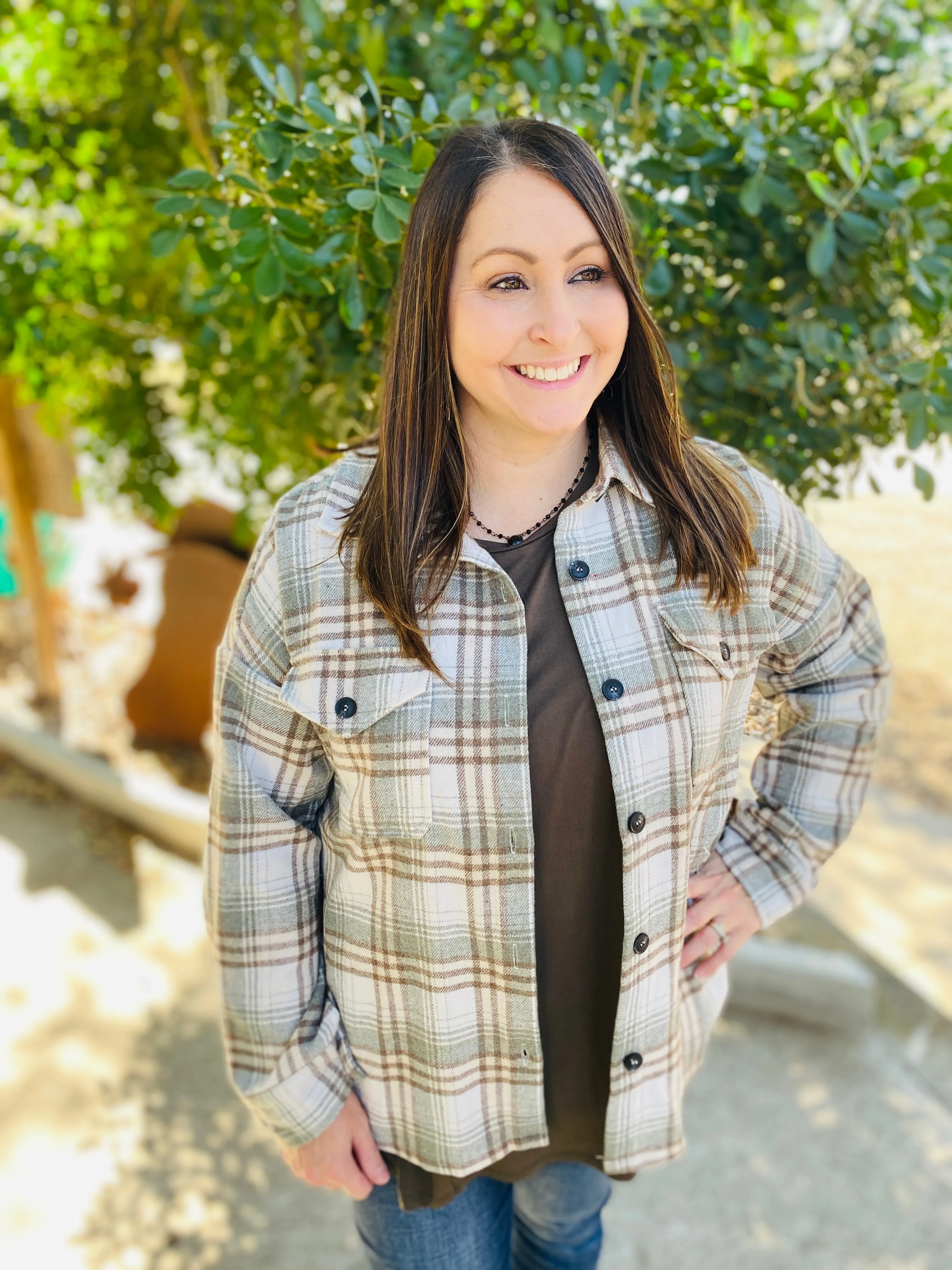 Sage Plaid Shacket