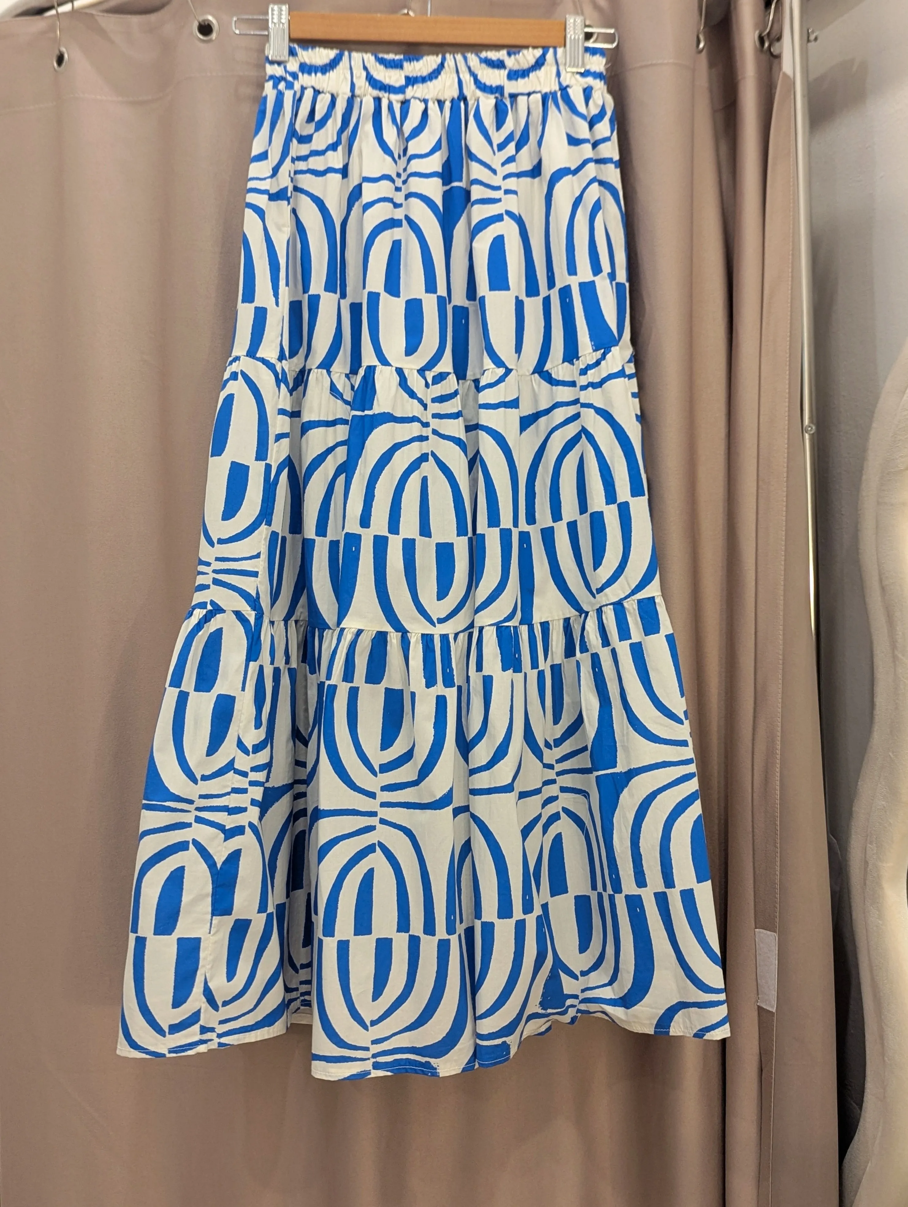 Santorini Banded Cotton Skirt