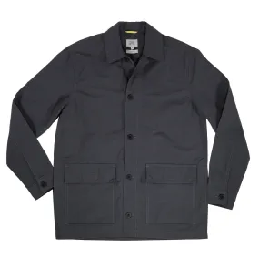 Shacket in Regular Fit with Point Collar in Blue Gray Cotton Nylon