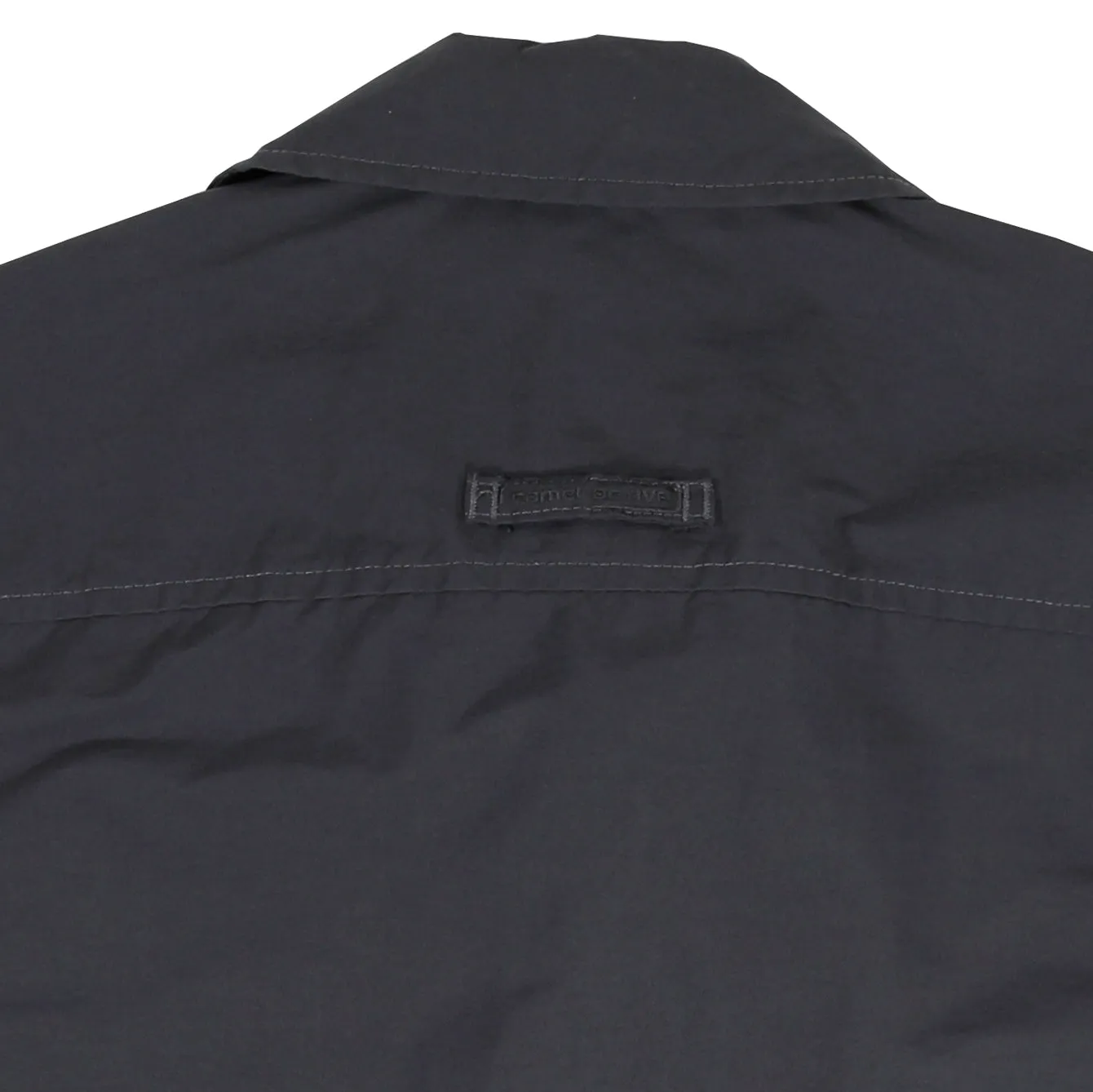 Shacket in Regular Fit with Point Collar in Blue Gray Cotton Nylon