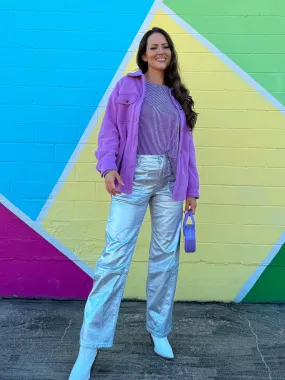 Silver Metallic Jeans (S-3XL)