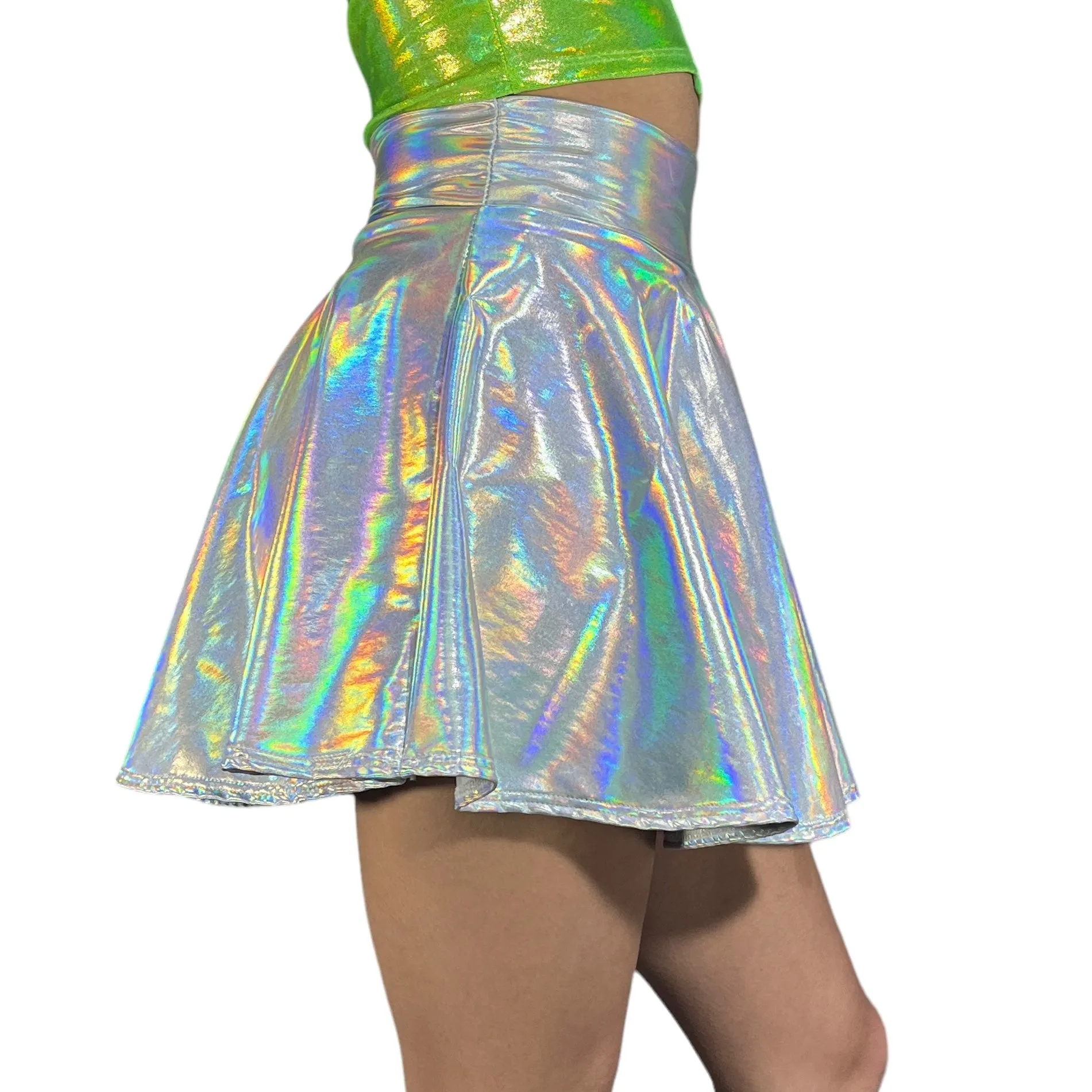 Skater Skirt - Opal Holographic Iridescent