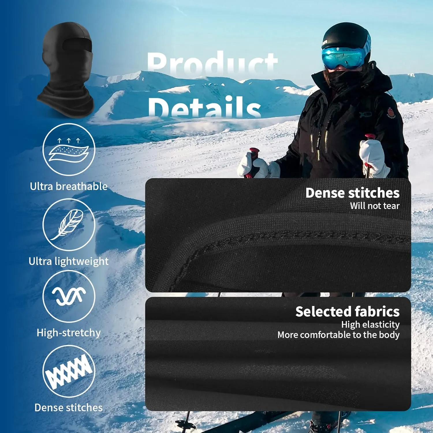 Ski Mask, Face Mask– Skiing, Snowboarding, Motorcycle