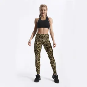 Skull and Leopard Galaxy Printed Leggings for Women by Qickitout
