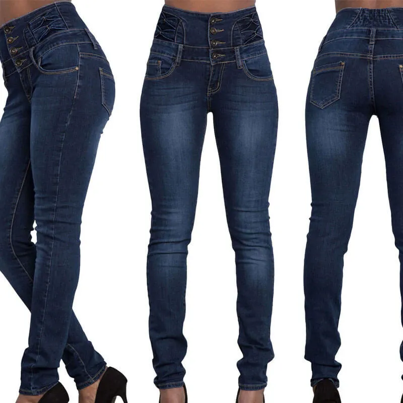 Slim-Fit High Waist Skinny Pocket Pants