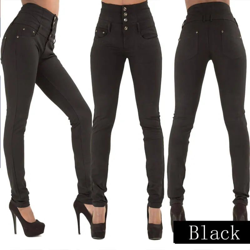 Slim-Fit High Waist Skinny Pocket Pants