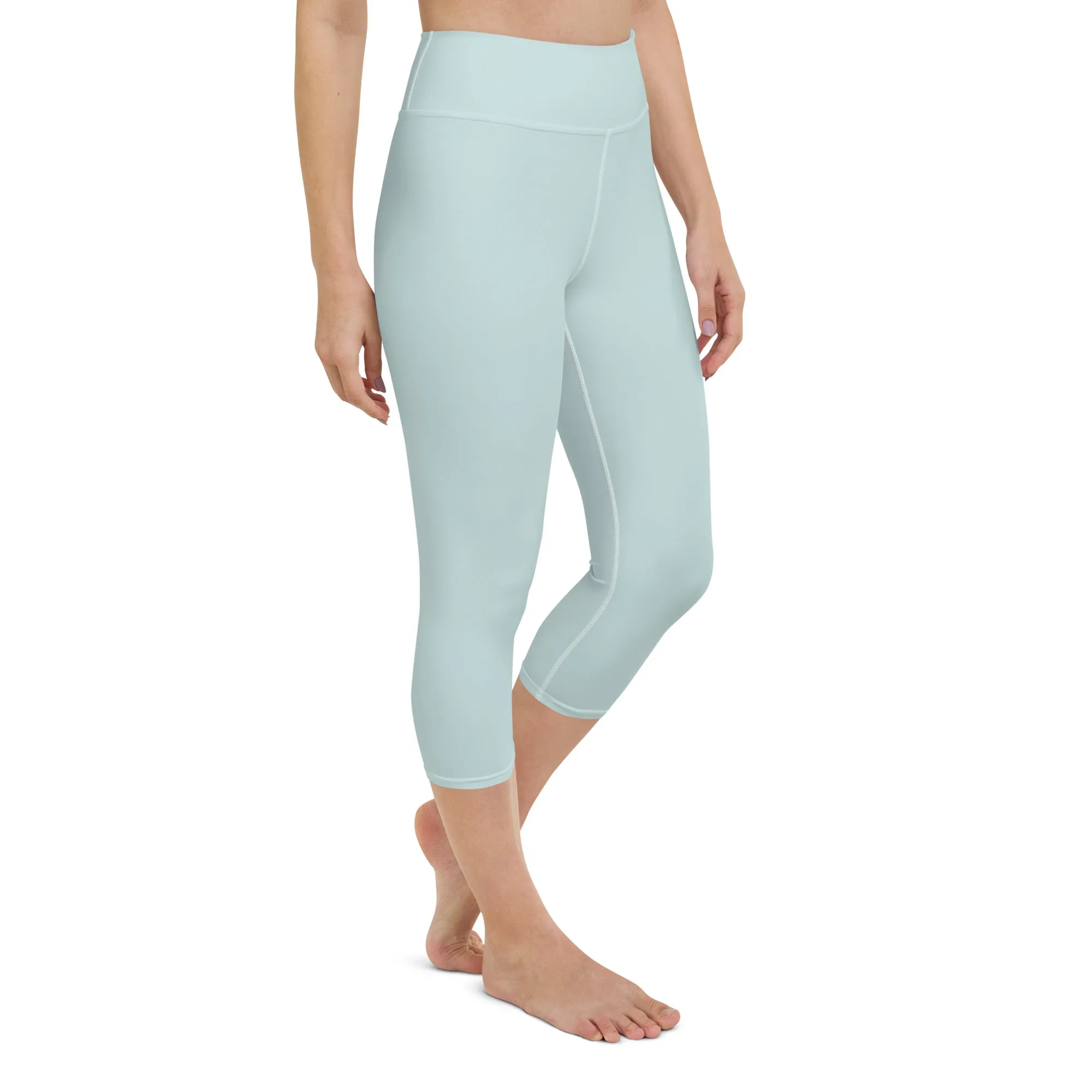 Solid Sea Foam Yoga Capri Leggings, lioness-love
