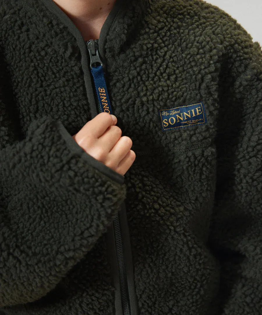SONNIE - OTTO FLEECE JACKET - OLIVE