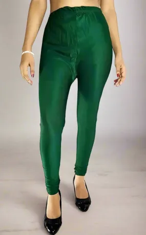 Stylish Polyester Green Solid Leggings stylish,cool & comfortable for Women