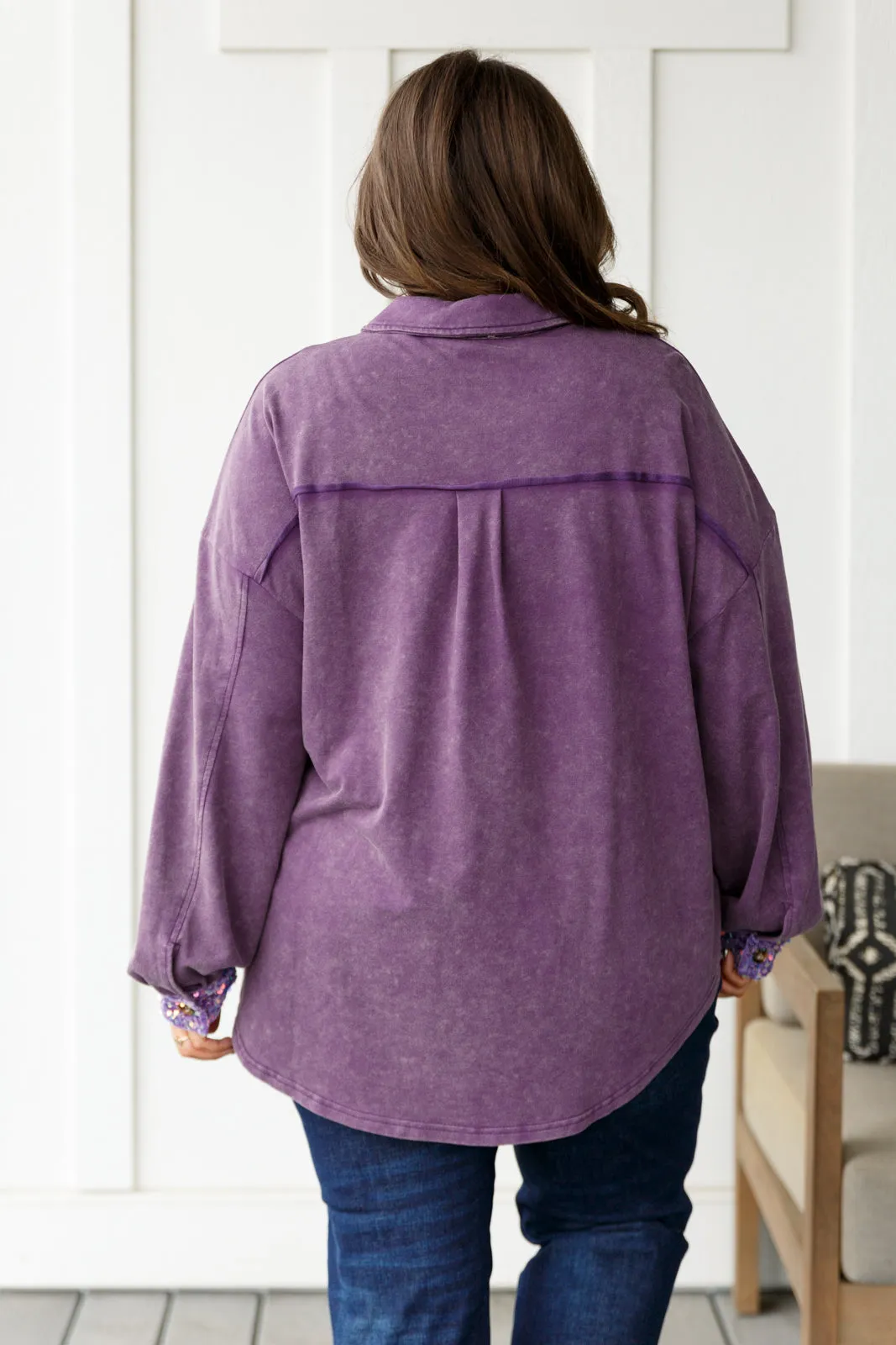 Swifty Sequins Shacket in Purple