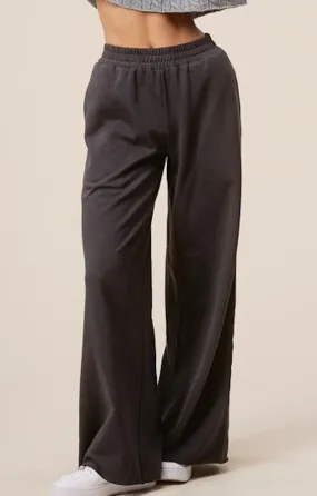Tayla Charcoal Wide Leg Sweatpants