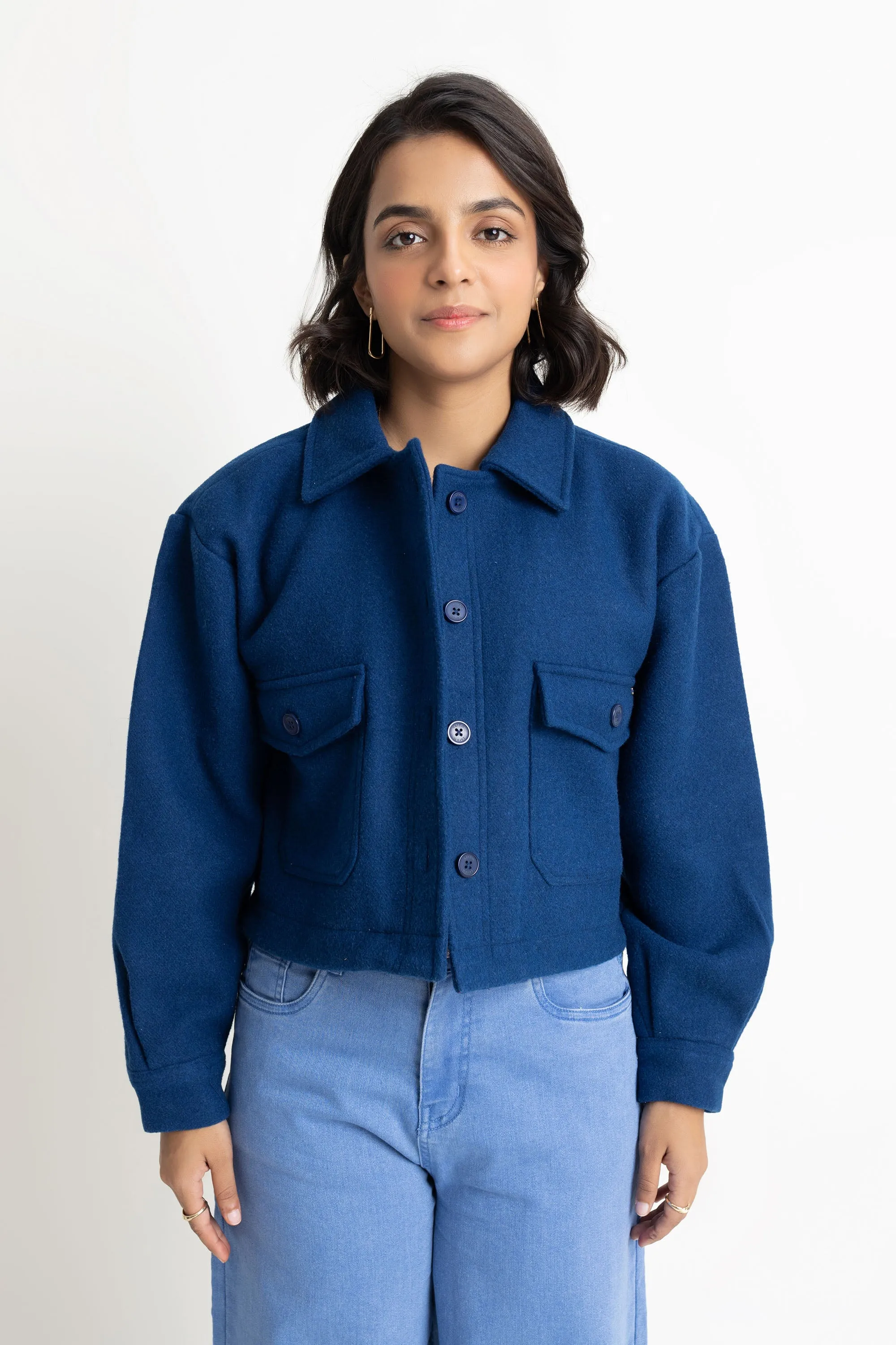 The Blue Wool Shacket