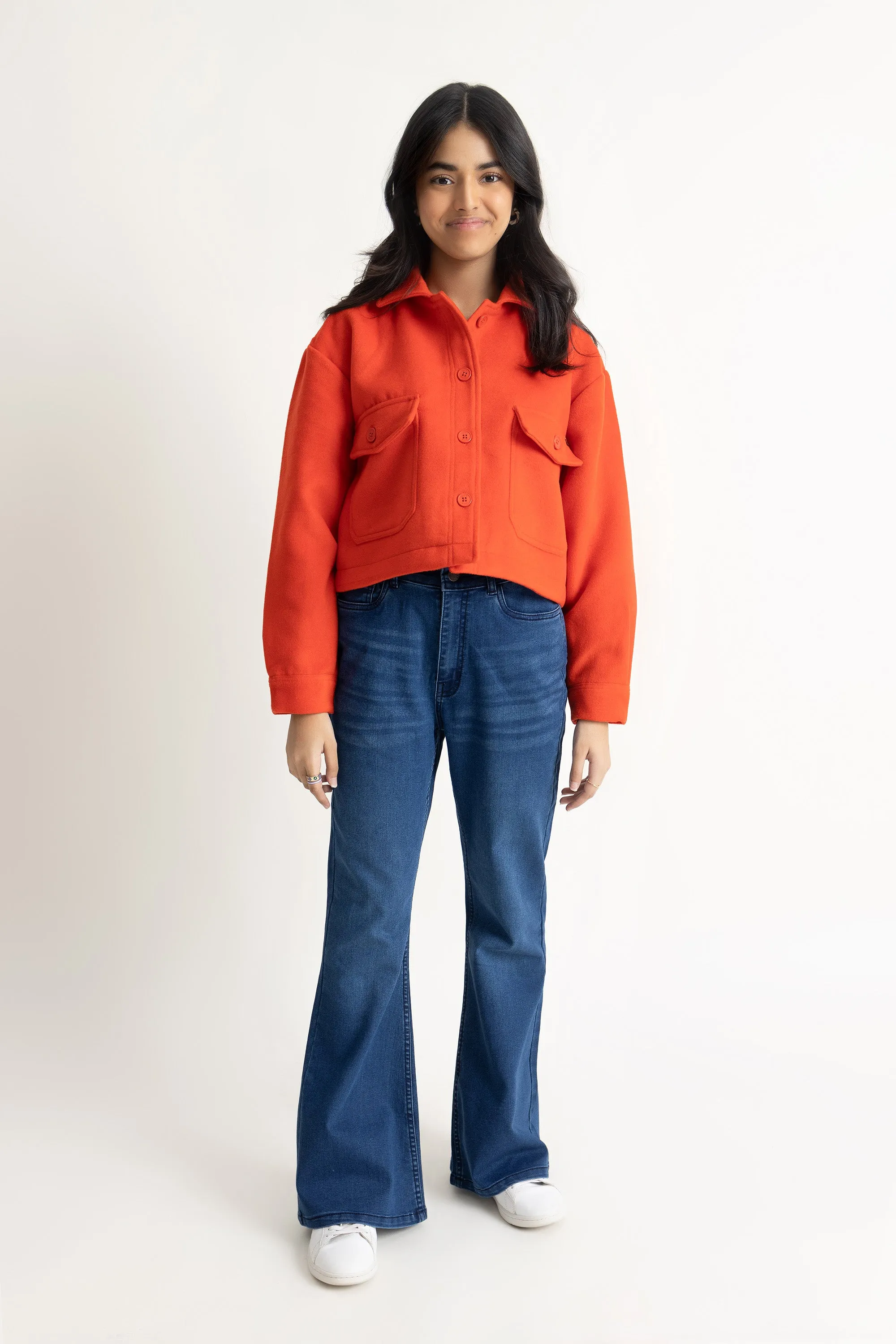 The Orange Wool Shacket