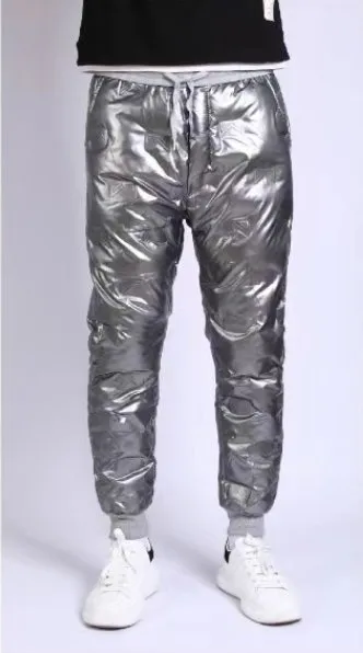 Thickened Men's And Women's Couples Laminated Glossy Outdoor Trousers
