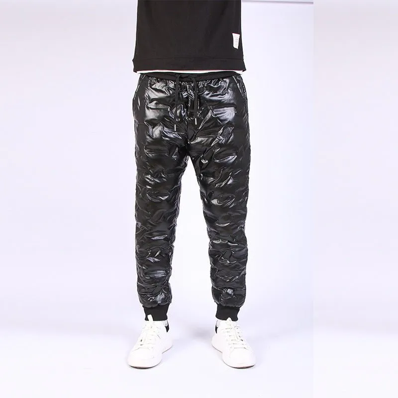 Thickened Men's And Women's Couples Laminated Glossy Outdoor Trousers
