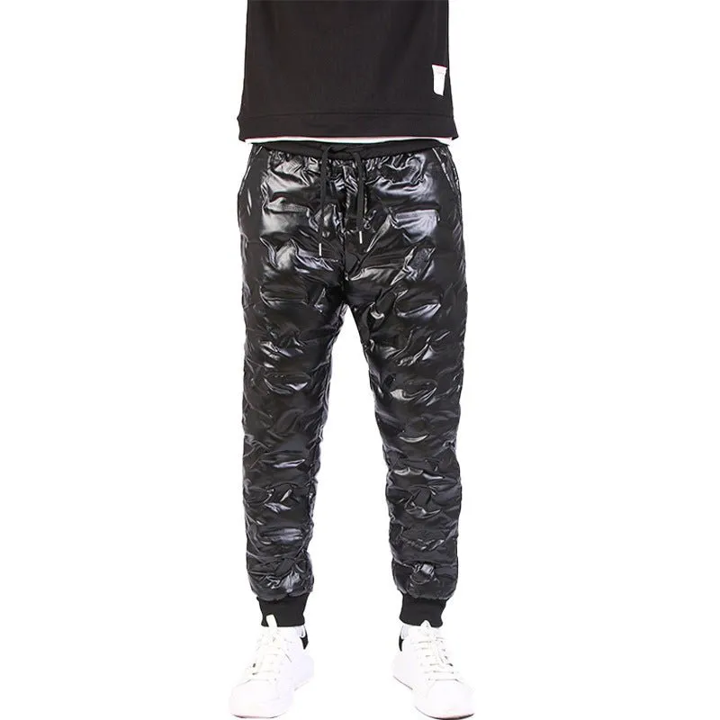 Thickened Men's And Women's Couples Laminated Glossy Outdoor Trousers