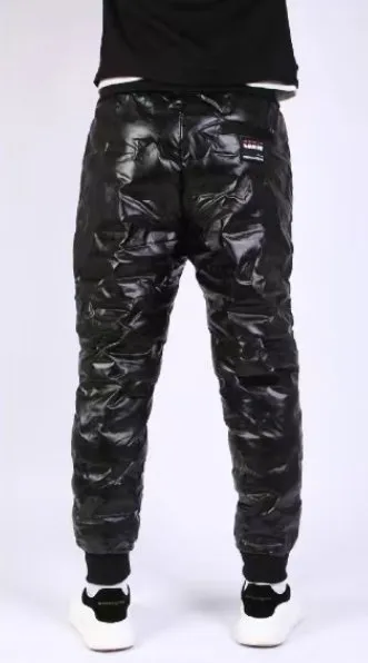 Thickened Men's And Women's Couples Laminated Glossy Outdoor Trousers
