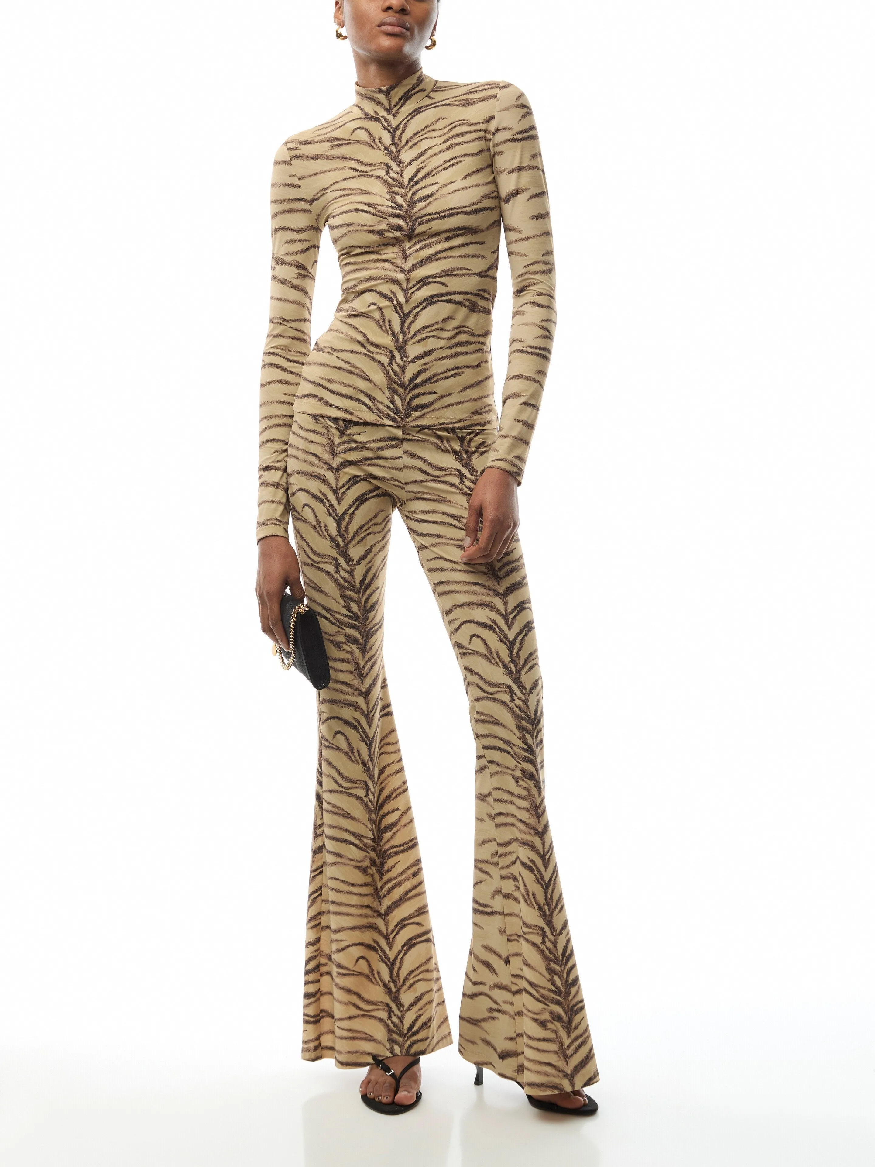 Tiger Fluid Jersey Flare Trousers
