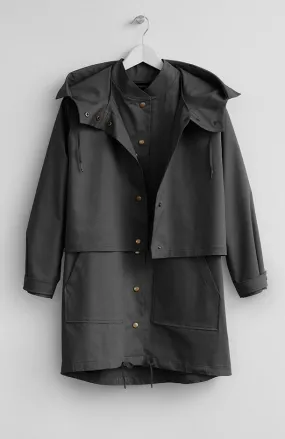 TWO-PIECE BLACK PARKA JACKET