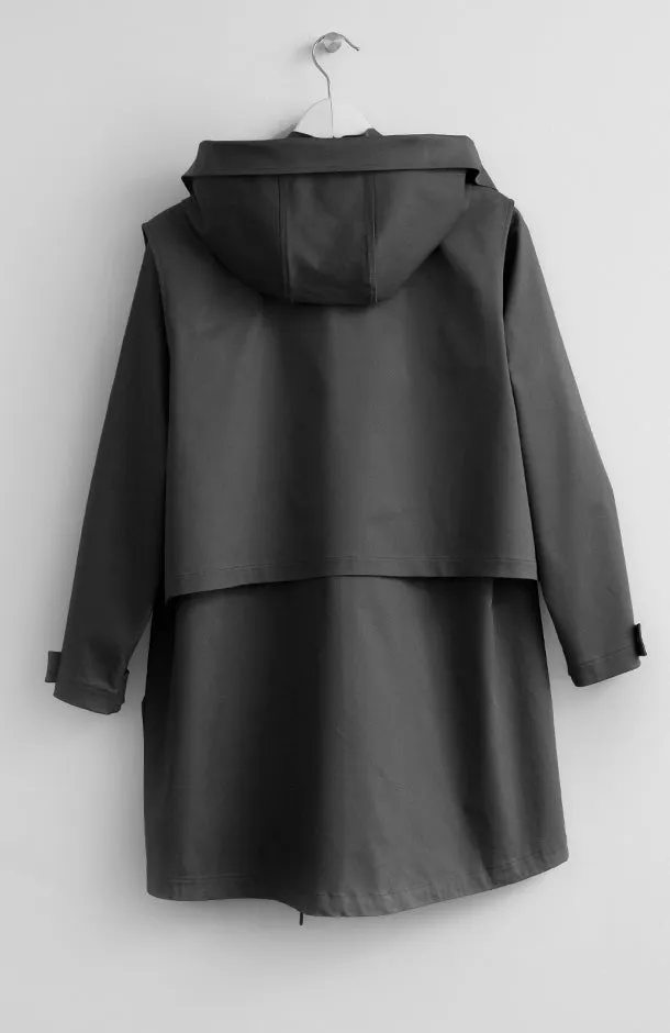 TWO-PIECE BLACK PARKA JACKET