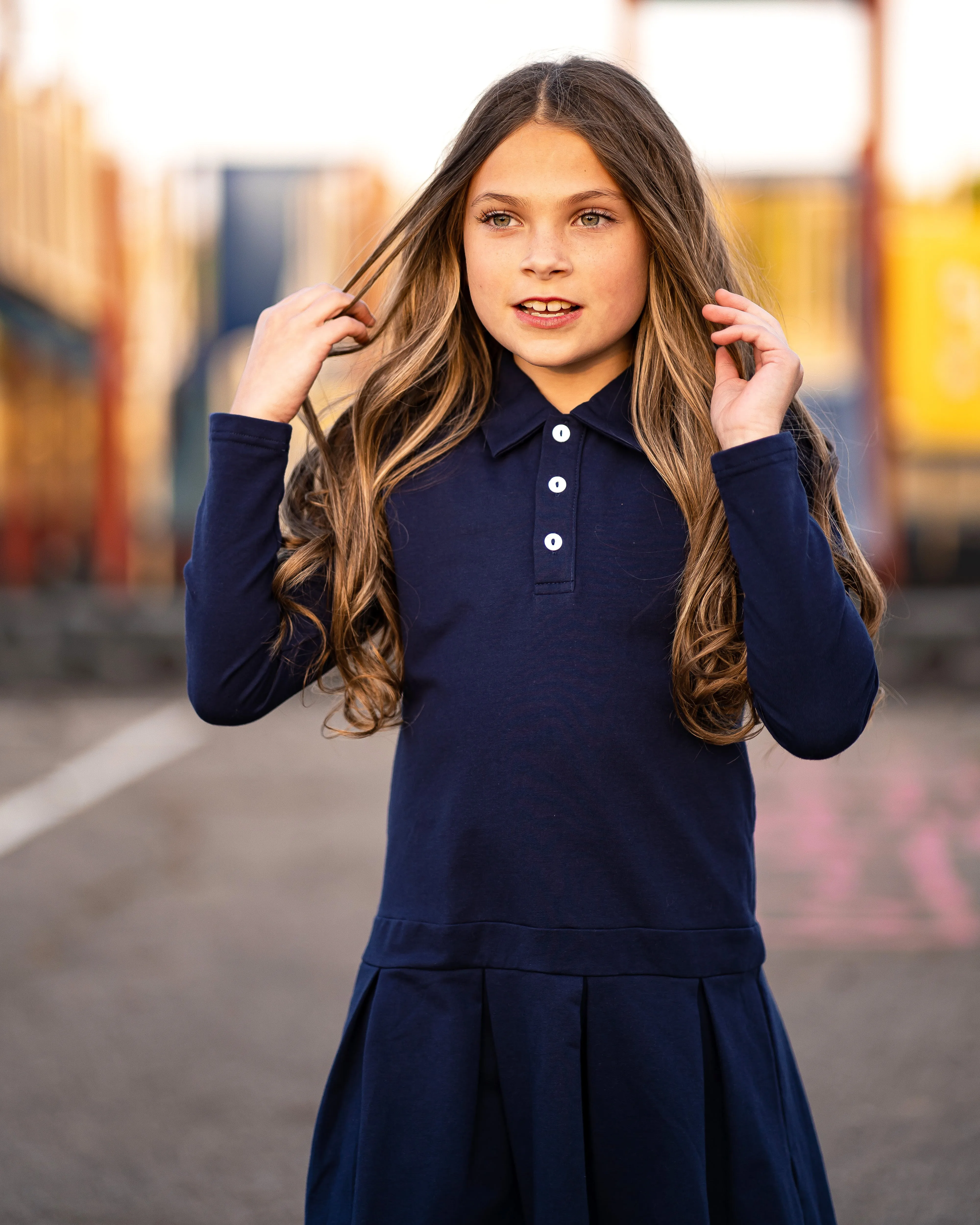 TYL Scholar Long Sleeve Polo Dress