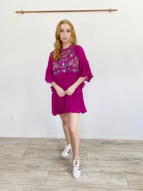 UmGee Embroidered Babydoll Dress Medium