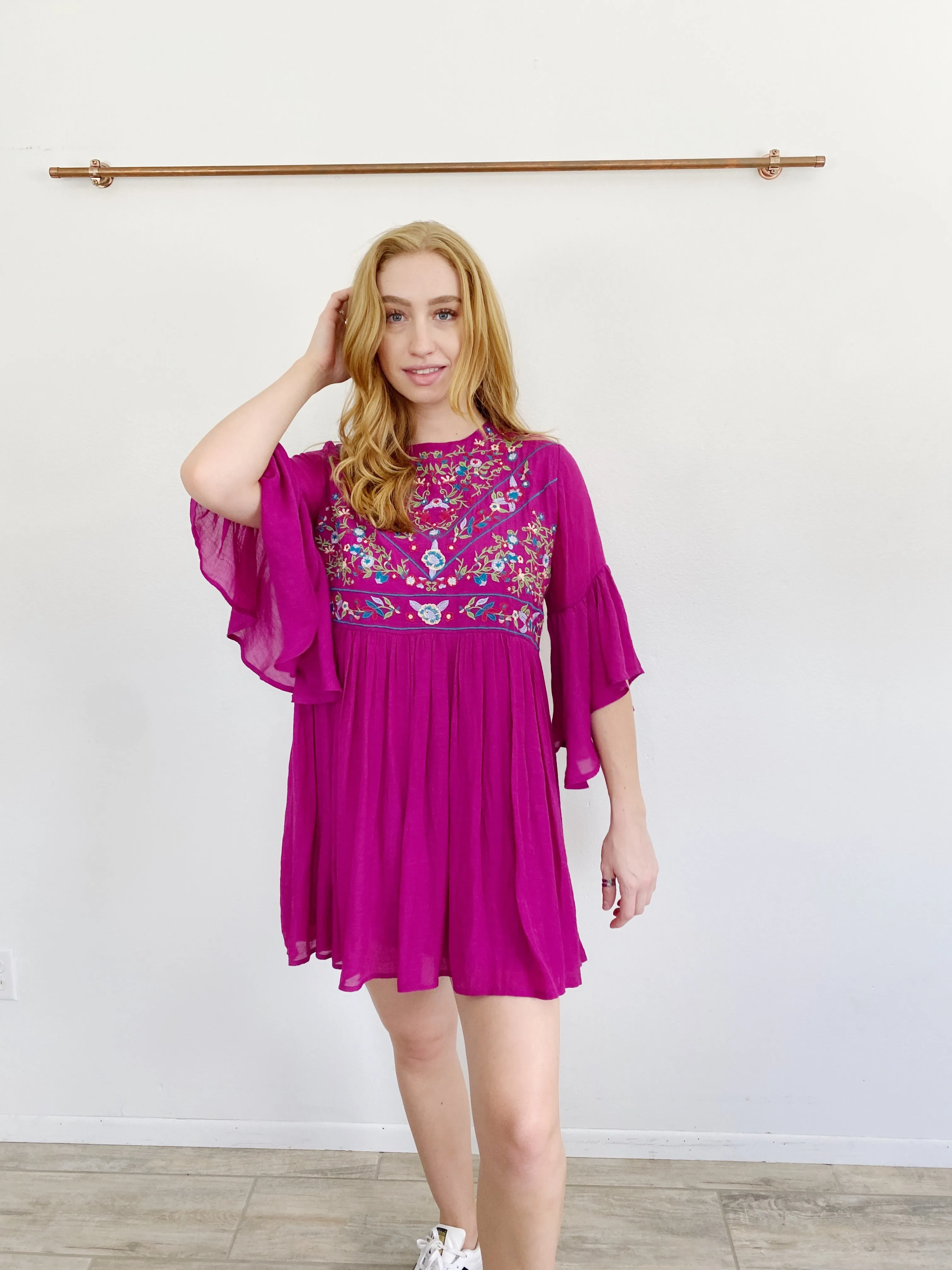 UmGee Embroidered Babydoll Dress Medium
