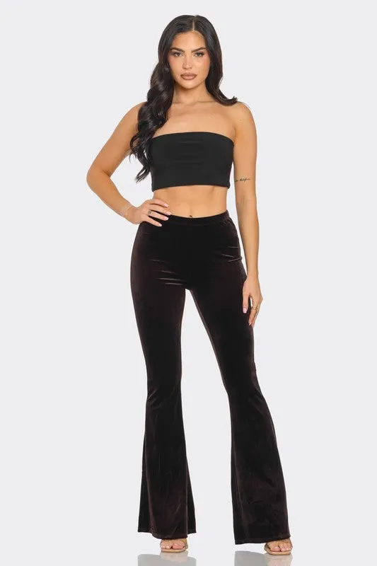 Velvet Long Flared Pants