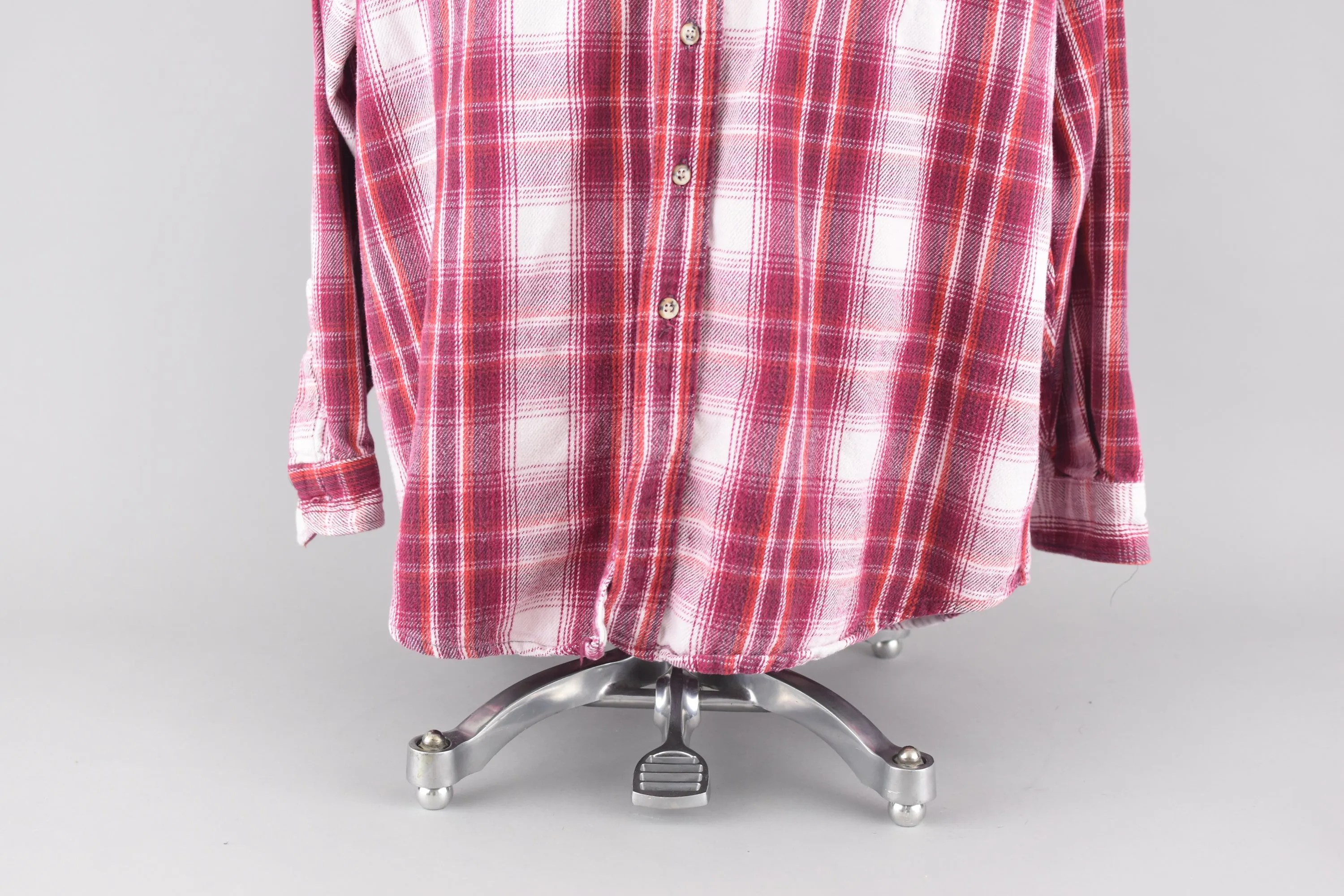 Vintage 80s Red Plaid Button Down Shirt Men's XL - 2XL