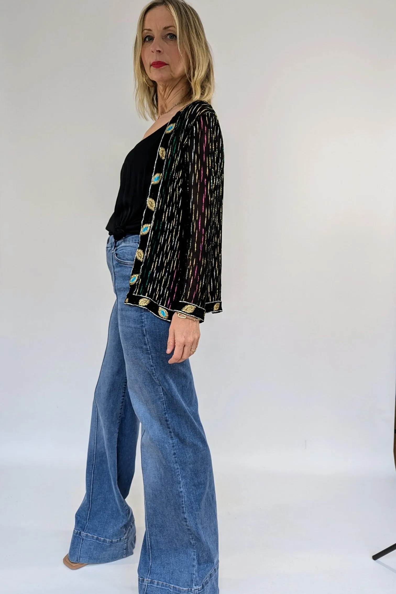 Vintage Frank Usher Metallic Shacket Top