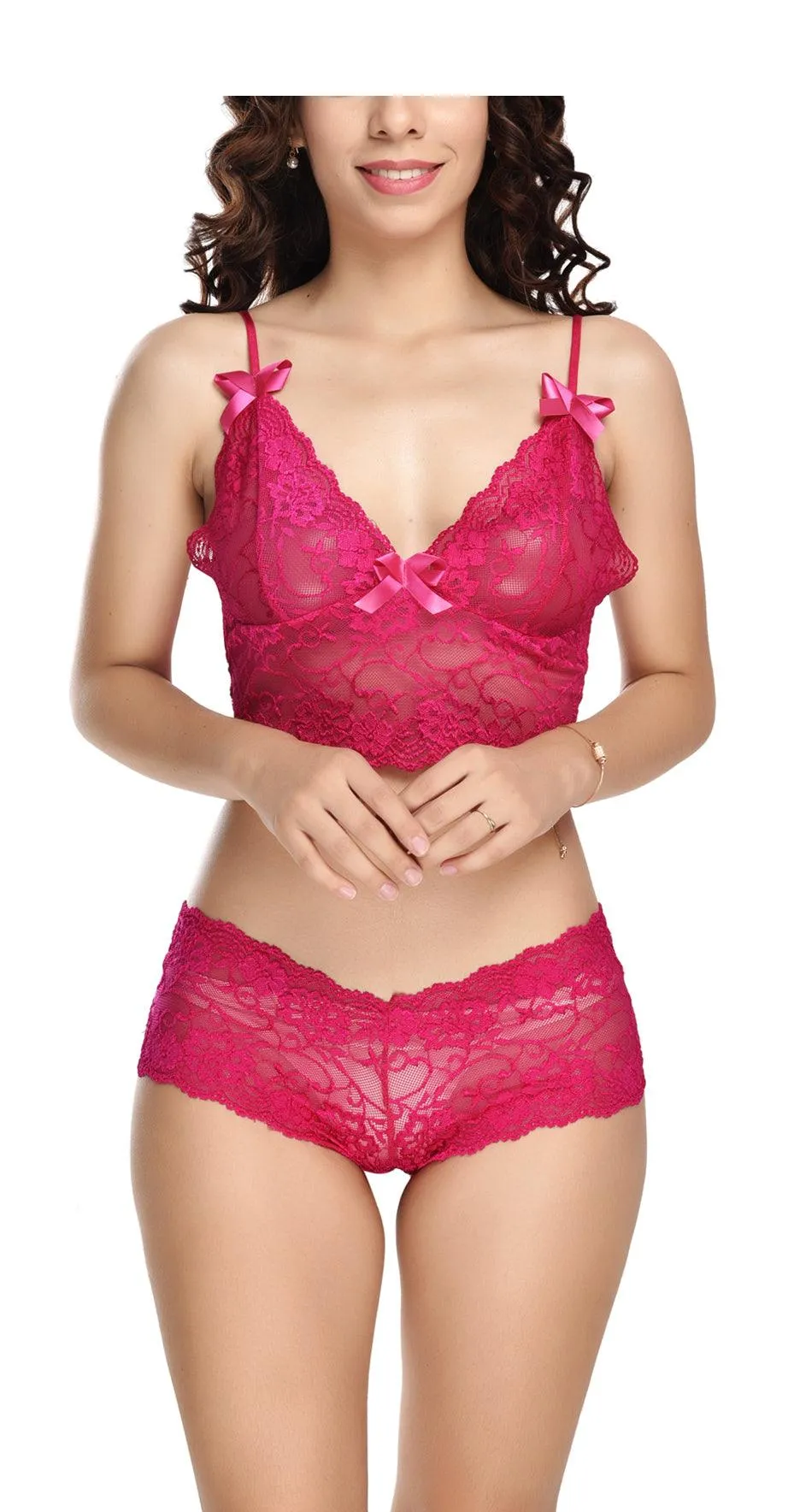 Viral Girl's Women's Babydoll Lingerie Set For Honeymoon For Women's Thongs (Pink::purple_Free Size) (pack Of 2)