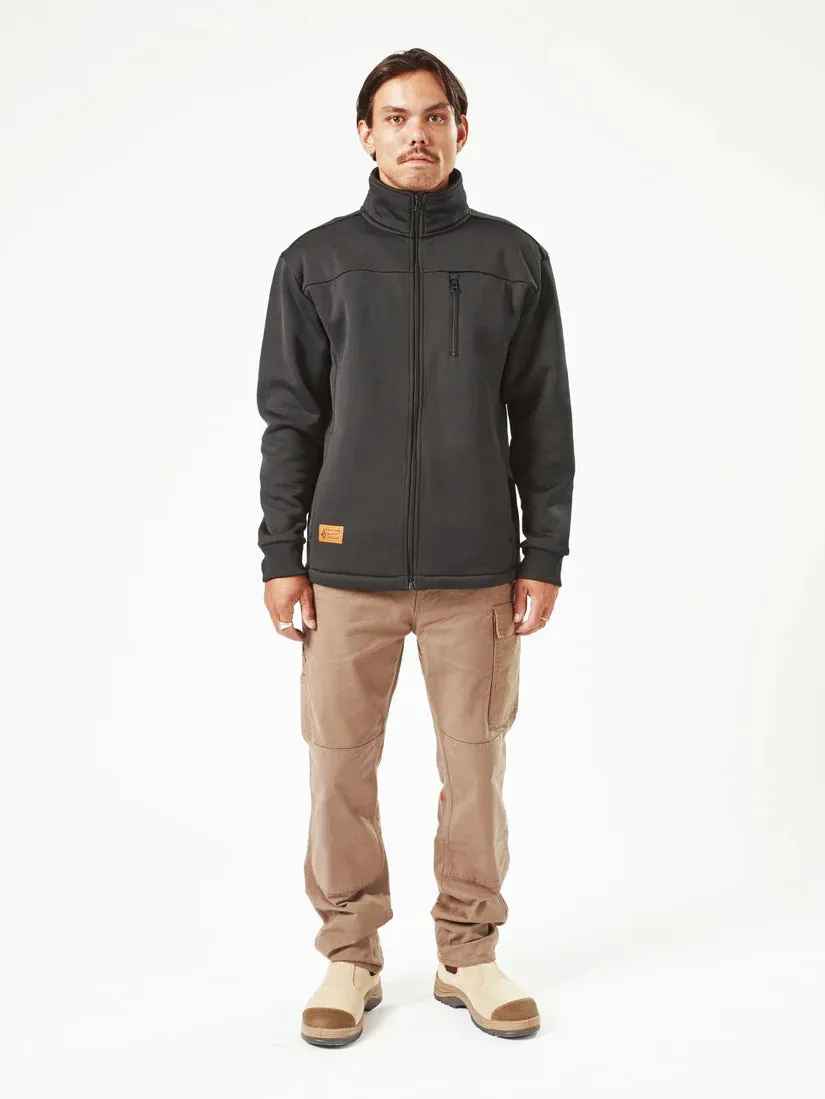 VOLCOM Workwear Bonded Mens Zip Through Fleece - Black