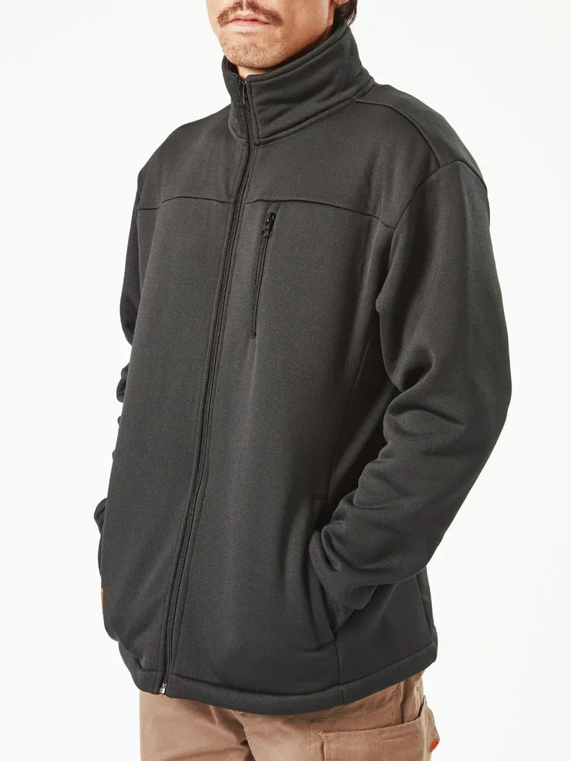 VOLCOM Workwear Bonded Mens Zip Through Fleece - Black