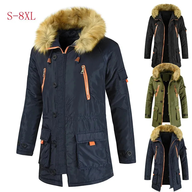 Vrykenz - Winterjas Heren Parka met Bontkraag, Warm Gevoerd en Meerdere Zakken