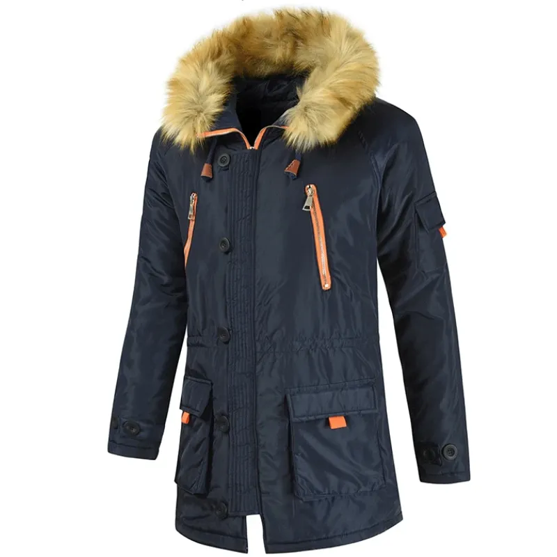 Vrykenz - Winterjas Heren Parka met Bontkraag, Warm Gevoerd en Meerdere Zakken
