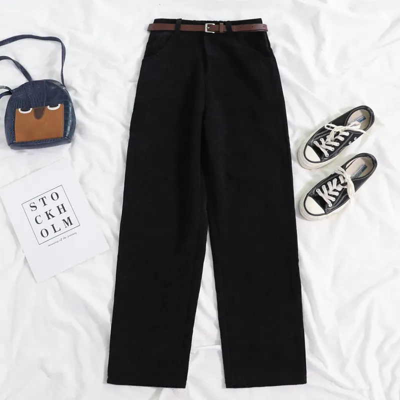 Women's High Waisted Corduroy Pants