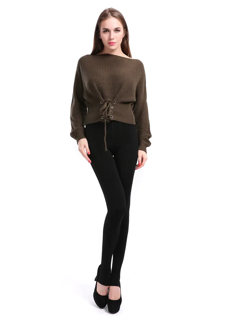 Women's Winter Casual Polyester High-Waist Warm Leggings