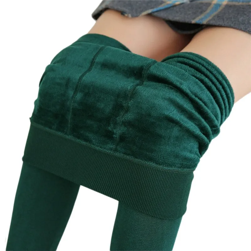 Women's Winter Casual Polyester High-Waist Warm Leggings