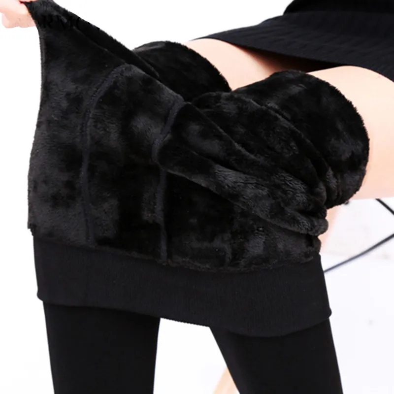 Women's Winter Casual Polyester High-Waist Warm Leggings