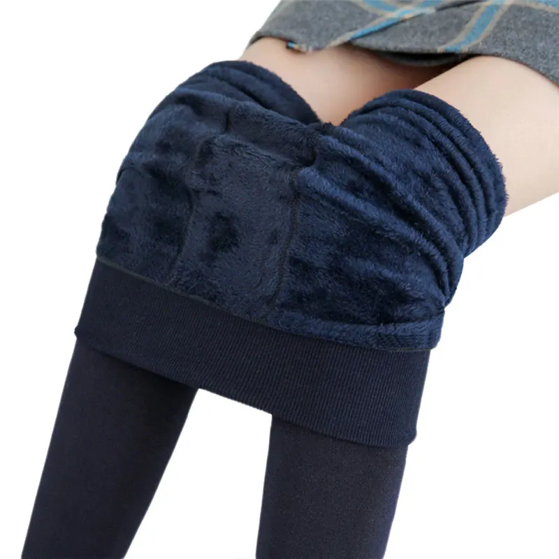 Women's Winter Casual Polyester High-Waist Warm Leggings